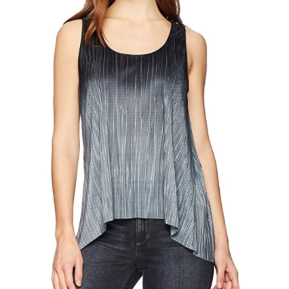 Three Dots Pleated Ombre Tank - Night Iris Medium